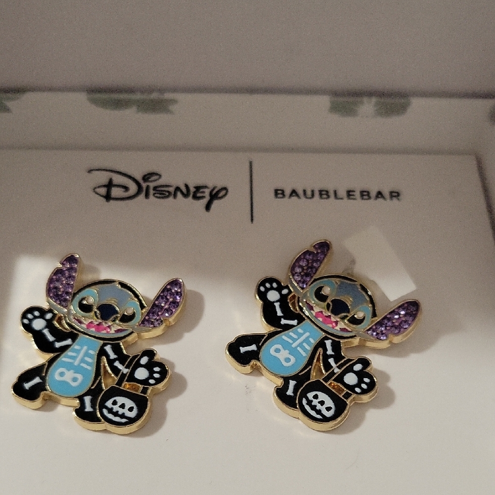 BaubleBar Disney Stitch Earrings - Blue and Purple